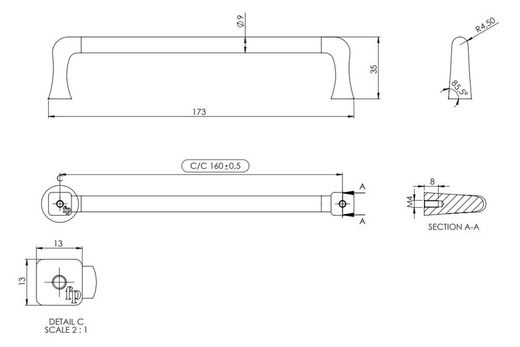 Tirador 544260160 Concave de Furnipart
