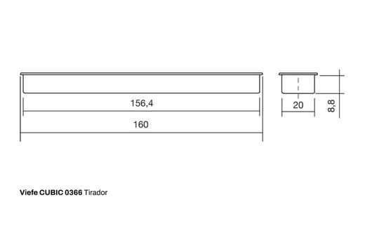 Poignée coulissante Viefe AC0366 CUBIC