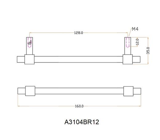 Poignée de tiroir Jolie CROSS en bronze antique