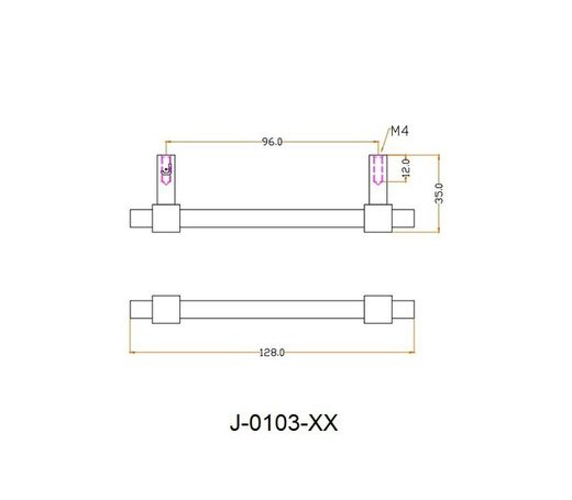 Poignée de tiroir Jolie CROSS en argent antique