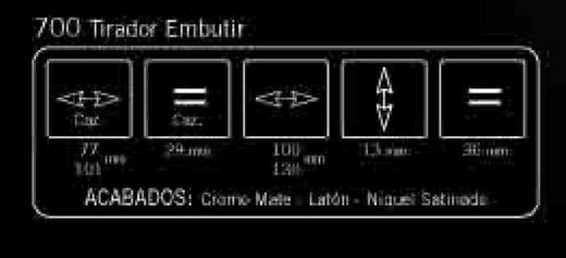 Poignée encastrée 700 Bernial AC0700