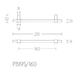 Poignée Formani PB195/160 Piet Boon A2724 160 mm