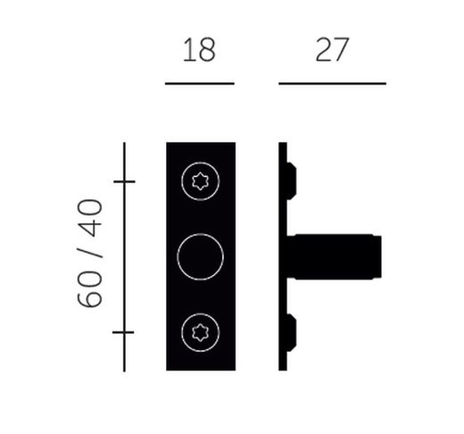 Poignée LINEAR Buster + Punch avec plaque A2501