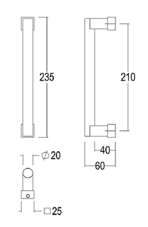 Poignée lisse 157 Quincalux MA0157