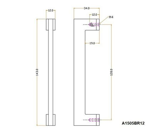 Poignée plate JOLIE EVOKE en bronze antique