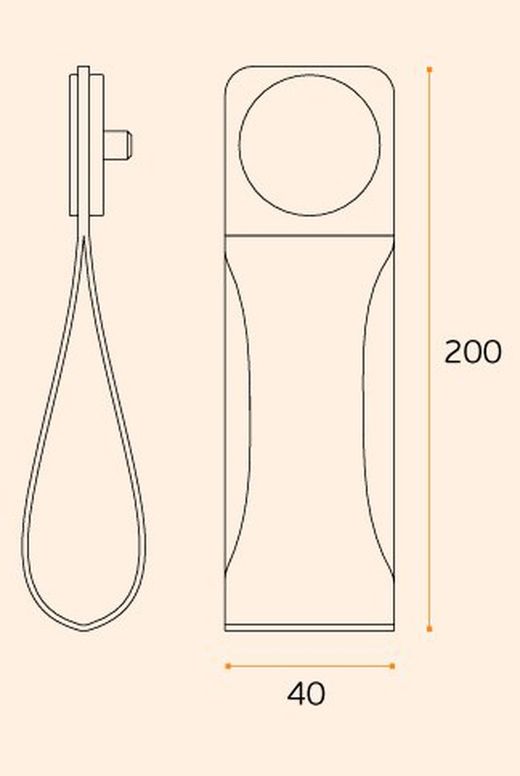 Poignée de traction plate longue en cuir SR.00.001 JNF A6100