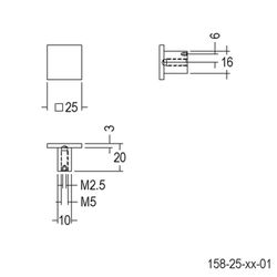 Poignée carrée Quincalux A4159