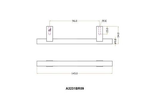 Poignée tubulaire Jolie CORE en bronze antique