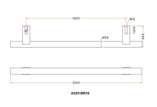 Poignée tubulaire Jolie CORE en bronze antique