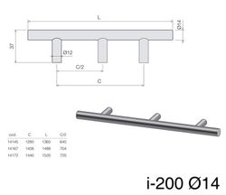Poignée tubulaire I200 Didheya A1200