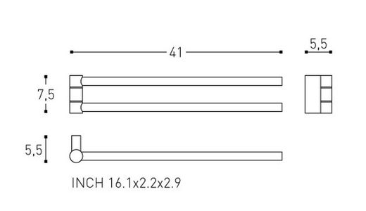 Porte-serviettes noir et blanc 2513675 Cosmic WC2487NM00