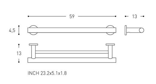 Porte-serviettes double Architect 2050161 Cosmic WC2056CR00