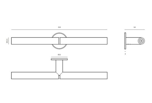 Porte-serviettes double en bois de wengé IN.53.101