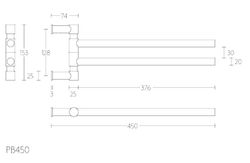 Porte-serviettes double pivotant Formani Piet Boon WC2707IM00