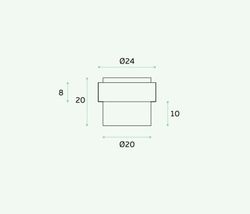 Butée de porte noire IN.13.121.20.TB de JNF UT0141TN20