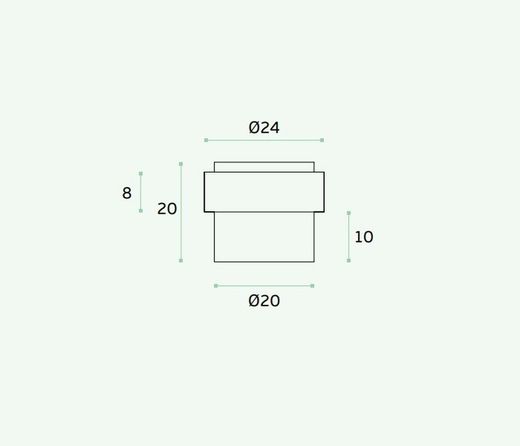 Butée de porte noire IN.13.121.20.TB de JNF UT0141TN20