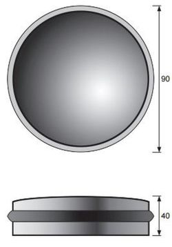 Butée/retenue de porte Micel 90 mm en acier inoxydable, réf. UT1019AI90