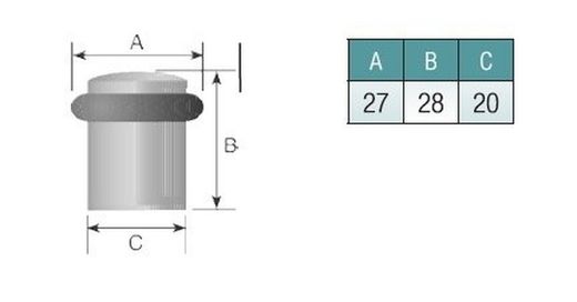 Butée de porte cylindrique 108 Evi UT1290