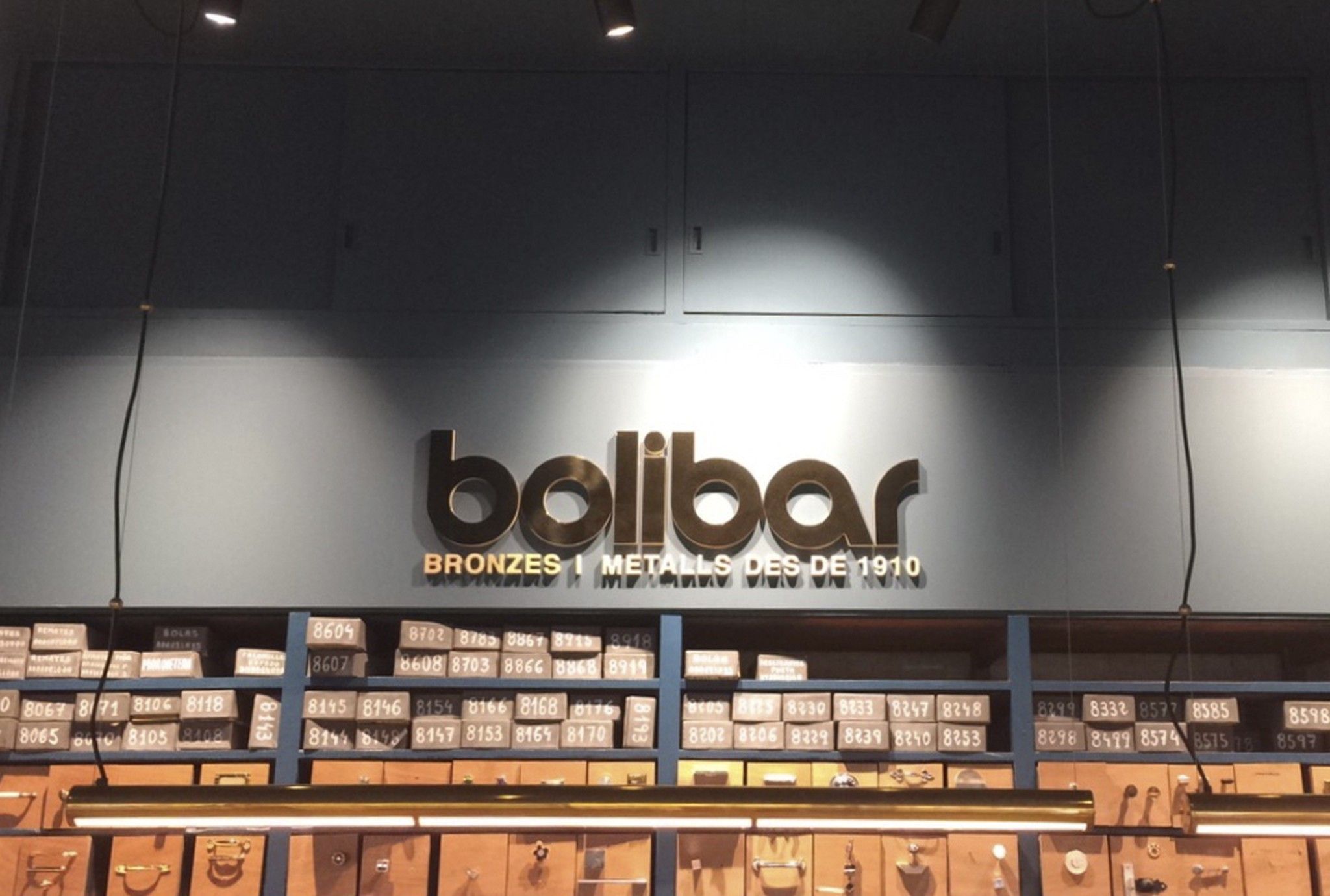 Letrero interior de Bolibar en la actualidad